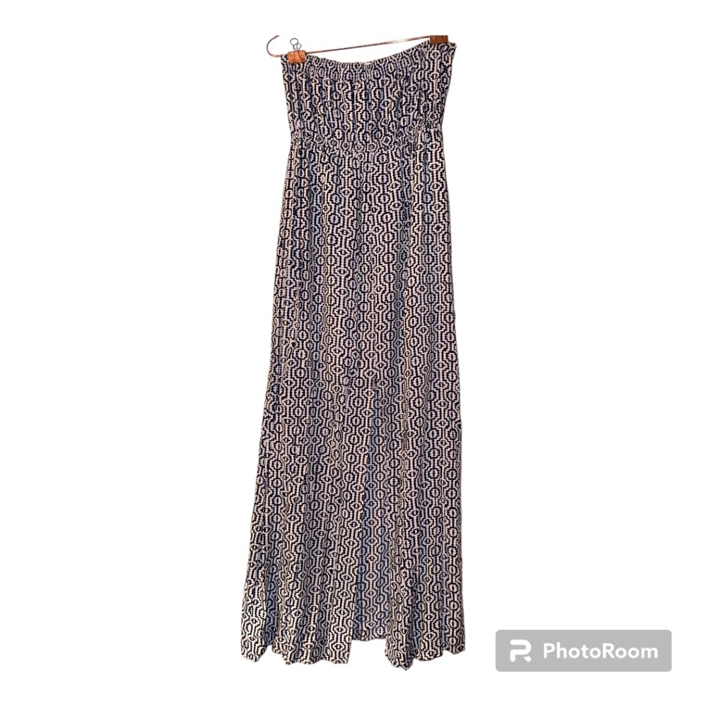 Ava Sky Strapless Hawaiian Dress S